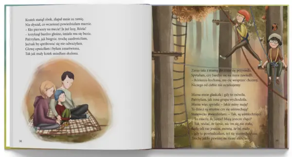 Ilustracja z książki "Rózia i jej wartości" Katarzyny Ogonowskiej. Rozdział 'Odwaga'