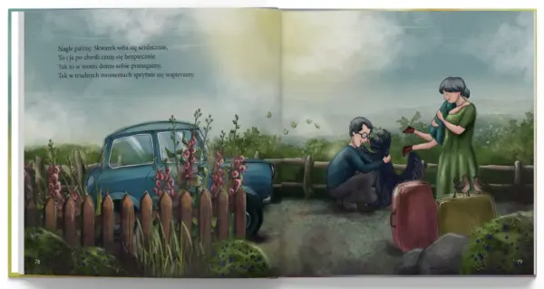 Ilustracja z książki "Rózia i kolorowe emocje" Katarzyny Ogonowskiej. Rozdział 'Wstyd'