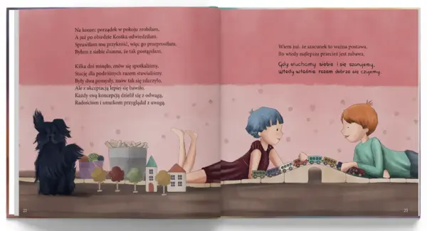 Ilustracja z książki "Rózia w świecie relacji" Katarzyny Ogonowskiej. Rozdział "szacunek"