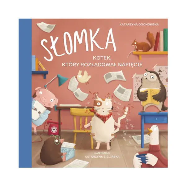 Okładka książki "Słomka kotek, który rozładował napięcie" Katarzyny Ogonowskiej.