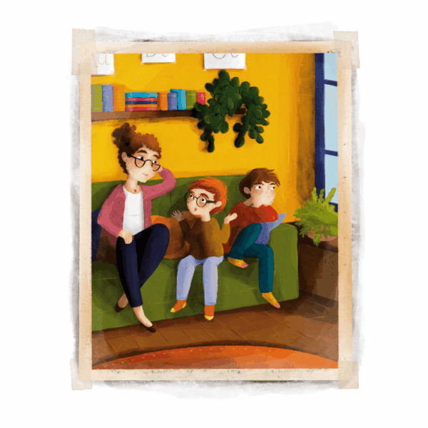 Ilustracja z książki "Zacharek i Księga Szczęścia - klucze przyjaźni" Katarzyny Ogonowskiej. Rozdział "Jeszcze dwa nowe klucze"