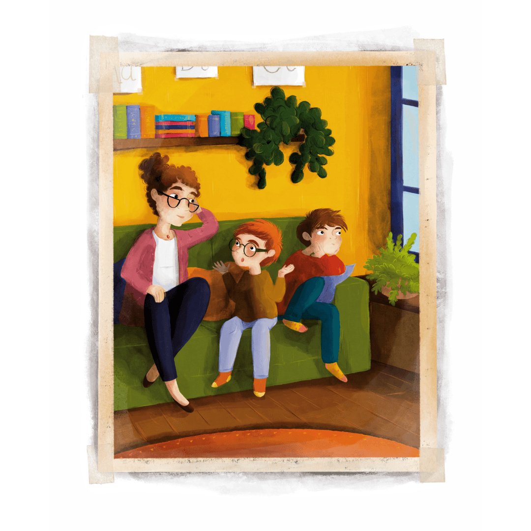 Ilustracja z książki "Zacharek i Księga Szczęścia - klucze przyjaźni" Katarzyny Ogonowskiej. Rozdział "Jeszcze dwa nowe klucze"